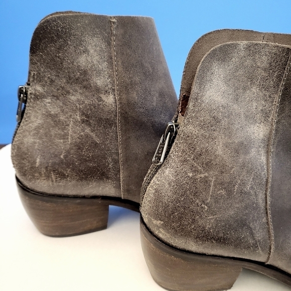 LUCKY BRAND Kaiya Distressed Leather and Suede Bootie Gray Women's 9.5M - Picture 8 of 14
